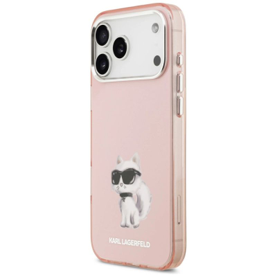Kapak telefoni Karl Lagerfeld IML MagSafe, iPhone 17 Pro Max, rozë transparent