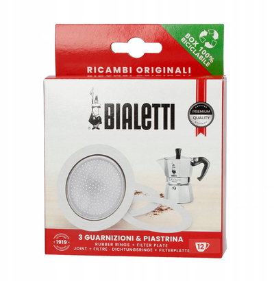 Set guarnicionesh dhe filtri Bialetti, për Moka Express Dama Break 12 filxhanë, diametër 90 mm