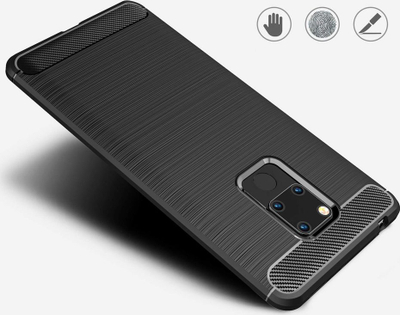 Këllëf karboni për telefon Huawei Mate 20, TPU, kundra rrëshqitjes, blu
