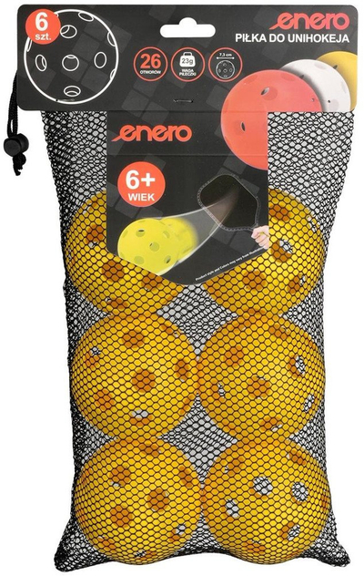 Set topash floorball Unihoc Match Ball Enero, 6 copë, të verdhë
