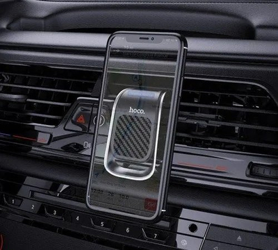 Mbajtës magnetik makine Hoco CA74, karikues wireless për iPhone, ngjyrë argjendtë