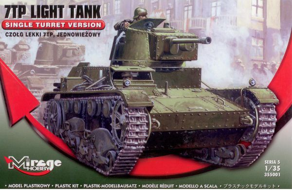 Model tanku Mirage 7TP Light Single-Turret, plastik, 1 frëngji