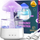 Lagështues ajri Retoo Cloud Mushroom, aromaterapi, dritë LED 7 ngjyra, i bardhë