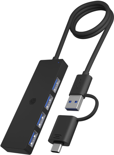 Hub USB ICY BOX IB-HUB404-CPD, 4 porta, USB 3.2 Gen 2 Type C, gri