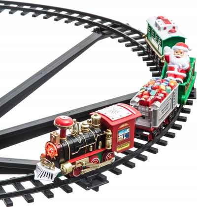 Tren dekorativ për pemën e Vitit të Ri Bright And Sound, me drita edhe tinguj, me shina
