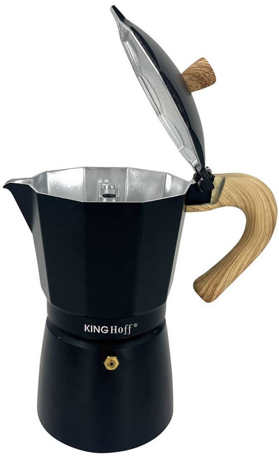 Xhezve kubane për kafe Kinghoff KH 1887, 9 filxhanë, 450 ml, për induksion, e zezë