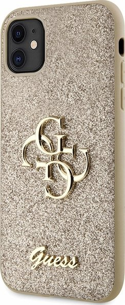 Futrollë telefoni Guess GUHCN61HG4SGD për iPhone 11/Xr 6.1\", Glitter Script Big 4G, e artë