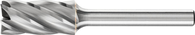Freza karabit PFERD TC-Burrs ZYAS 1225/6 ALU, cilindrike, për alumin, ngjyrë argjendtë