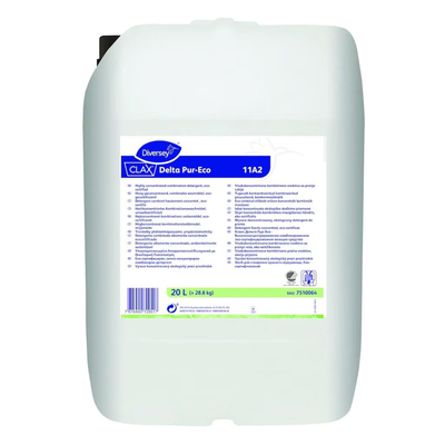 Detergjent larës profesional Diversey Clax Delta Pur-Eco 11A2, booster për rroba, 20L, i bardhë