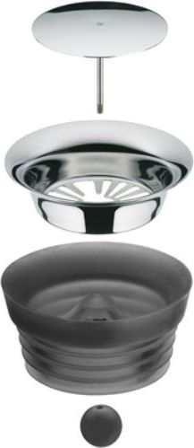 Карафа за вода WMF Basic, 1.5L, стакло, капак од челик и силикон, црна