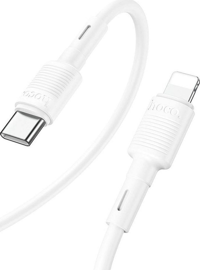 Kabllo karikimi Hoco X83 Victory, USB C në Lightning, PD 20W, 1m, e bardhë
