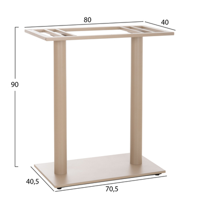Bazë tavoline bari HomeMarkt HM478.25, metal, 80x40x90 cm, cappuccino matt