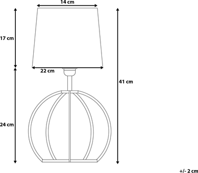 Lampë tavoline Beliani Samo, bazë druri, abazhur polycotton, e zezë