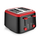 Toster buke Heinner Wassay 1450 HTP-1450BKR, 1450W, 4 feta, i zi me të kuqe