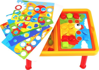 Lodër tavolinë mozaiku 4toys Mosaic, 26 copë, mbi 2 vjeç, e verdhë me të kuqe