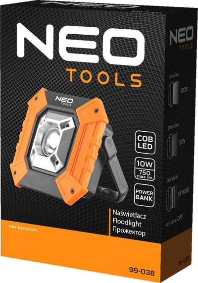 Prozhektor LED Neo Tools Floodlight, COB, 750 lm, portativ