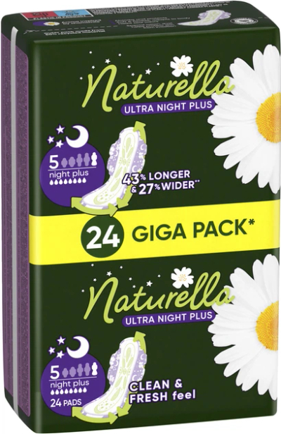 Pedeta higjienike Naturella Ultra Night Plus, Giga Pack, 24 copë