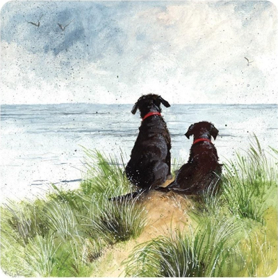 Nënfilxhan Teka Mug Coaster C146 Dogs in the Dunes, me figurë qenësh, shumëngjyrësh