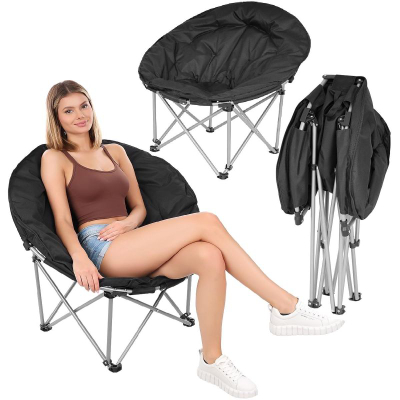 Karrige palosëse për kamp Enero Camp Trip, 83x80x40 cm, deri 100 kg, e zezë