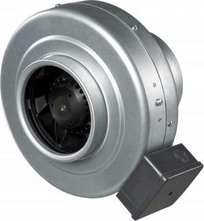 Ventilator industrial kanalesh Vents VKMz 315, çelik i galvanizuar, montim në mur a tavan, gri