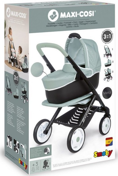 Karrucë lodër për kukulla Maxi-Cosi Combi 3 në 1, deri 42 cm, me ulëse, rozë