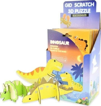 Puzzle 3D për fëmijë Scratch Off Dinosaurs Robe, figure ndriçuese në errësirë