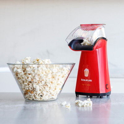 Aparat kokoshkash Taurus Pop N Corn, 1100W, ajër i nxehtë, i kuq