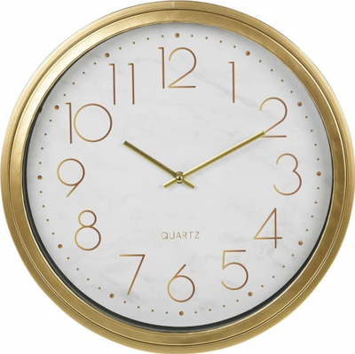 Tavolinë konferencash Homestyling Clock, rreth 42 cm, me orë të futur, ngjyrë ari