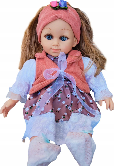 Kukull bebë Gazelo Toys Charming Doll, interaktive që flet dhe këndon, 40 cm, me shishe magjike