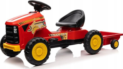 Traktor me pedale Lean Toys G206, me rimorkio, mban deri 30 kg, i kuq