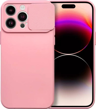 Kllëf Smarty Slide Case për Apple iPhone 14 Pro Max, TPU i butë e fleksibël, me mbrojtje kamere, rozë