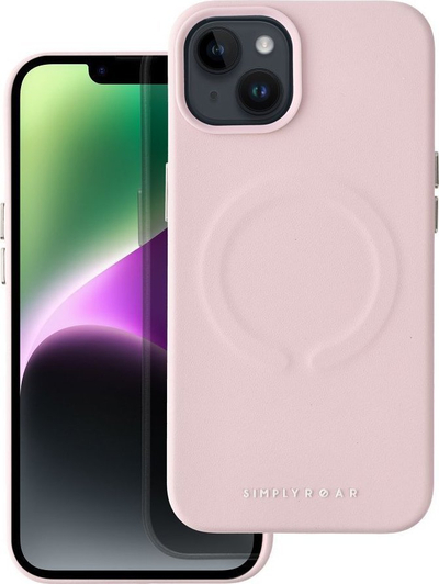 Mbrojtëse telefoni Roar Leather Mag Case për iPhone 14 Plus, MagSafe, lëkurë eko, rozë