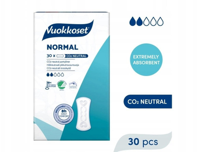 Хигиенски влошки Vuokkoset White Normal, тенки, без мирис, 30 парчиња