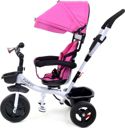 Tricikël për kalamaj Funfit KIDS TWIST 2677, sedilje 360°, rrota EVA, gri
