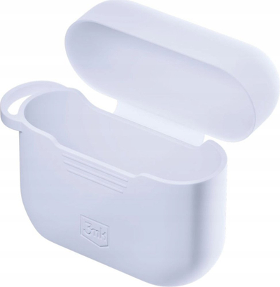 Kuti silikoni mbrojtëse për Apple AirPods Pro, me kapak, me karabinier, e bardhë