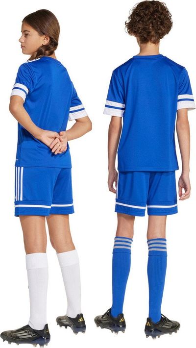 Shorta sportive për kalamaj adidas Squadra 25 Jr JN5455, poliester i ricikluar, me teknologjinë Aeroready, blu