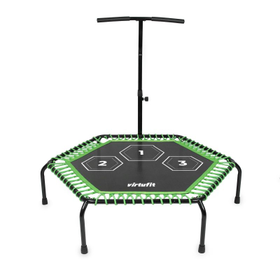 Trampolinë fitness VirtuFit Pro, diametër 127 cm, me dorezë që rregullohet, e zezë me jeshile