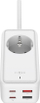 Zgjatës me karikues FIXED Charging Strip S, 65W GaN III PD, 2x USB‑C 2x USB, 1.5m, i bardhë