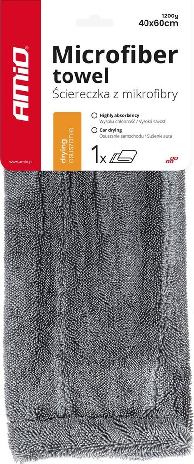 Pëlhurë mikrofibër AMiO 03760, 40x60 cm, për pastrim, gri