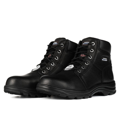 Работни обувки Skechers Workshire M 77009EC, челична капа, кожа, црни