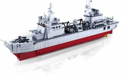 Lodër me kuba ndërtimi Sluban Model Bricks Supply Ship M38 B0701, 497 copa, shkallë 1:450, gri
