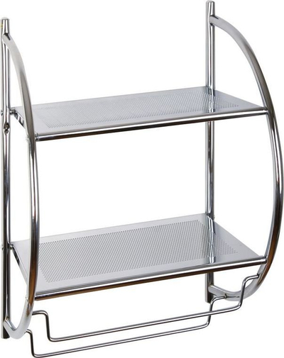 Raft muri Awd Interior AWD02050027, metal kromi, 2 kate, ngjyrë argjendi