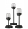 Set fanarësh dekorativ SENZA Boltze Home, 3 copë, metal dhe qelq, të zinj