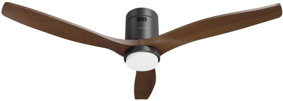 Ventilator tavani inteligjent Hombli Smart Ceiling Fan and Light, 6 shpejtësi, LED i zbehshëm, dru i zi