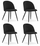Set karrigesh BELLO Velvet, 4 copë, metal, e zezë