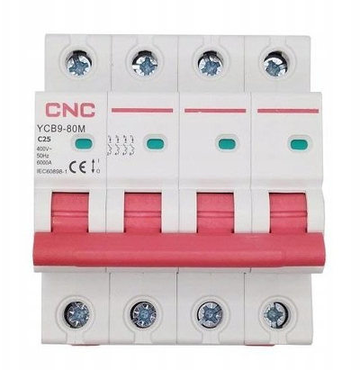 Ndërpreres automatik modular CNC Electric YCB9-80M 4P C25, 25A, 6kA, gri