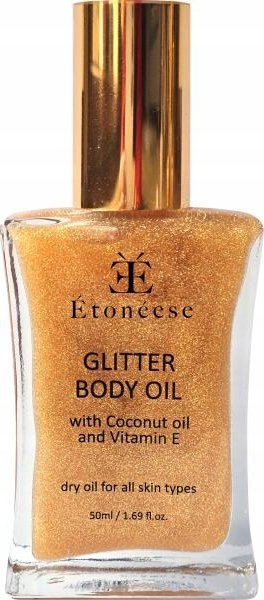 Vaj trupi Etoneese Glitter Body Oil, me grimca ari, 50ml, ngjyrë tan