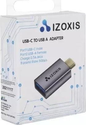 Adaptues USB në USB C IZOXIS, USB 3.0, OTG, gri metalik