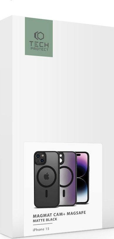 Mbulesë telefoni Tech-Protect Magmat Cam+ MagSafe për iPhone 15, mat, e zezë