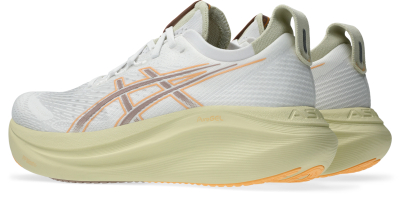 Atlete ASICS GEL-Nimbus 27, rrugore, të bardha portokalli